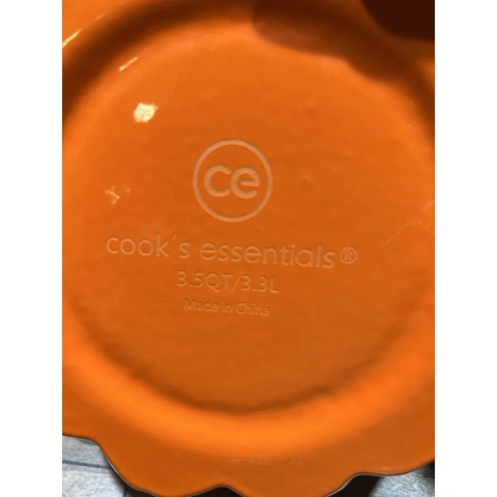 Cooks‎ Essentials Enameled Cast Iron Pumpkin Thanks Giving Holiday Cooking